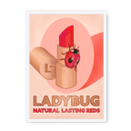 Ladybug Lipstick Giclée Framed Print ADimals A4 Portrait / White Frame Framed Print