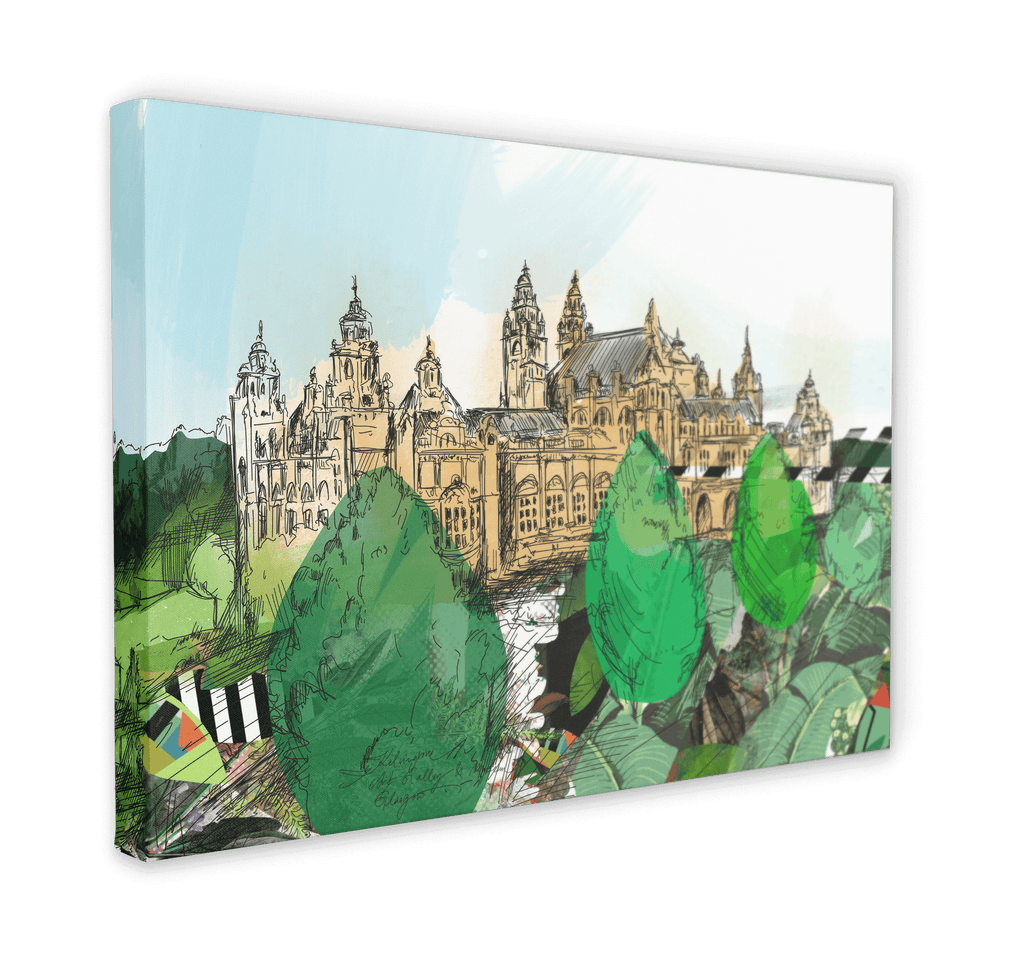 Kelvingrove Art Gallery & Museum Canvas Print Glasgow Kisses 28"x40"(70x100 cm) Canvas Print