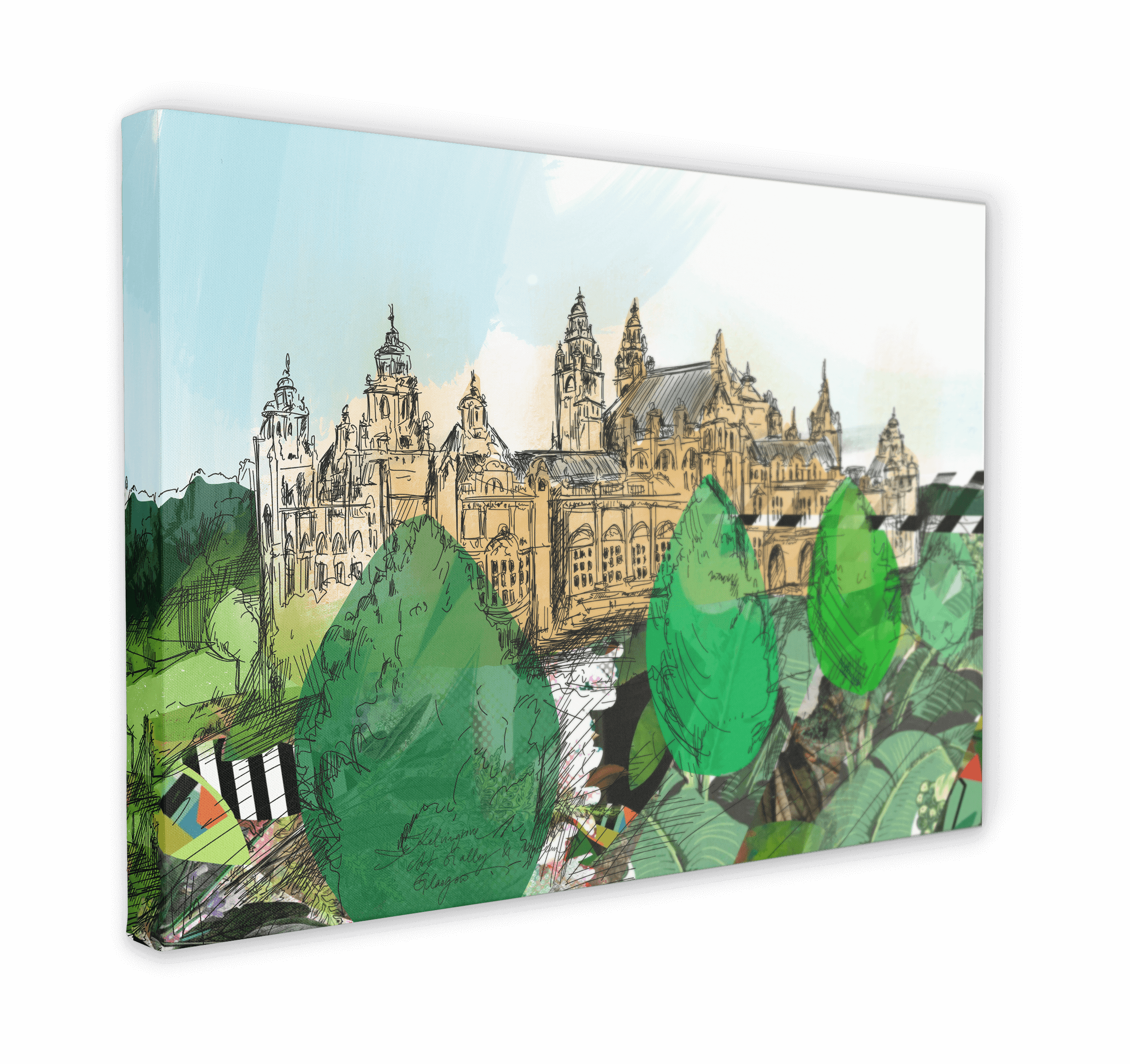 Kelvingrove Art Gallery & Museum Canvas Print Glasgow Kisses 28"x40"(70x100 cm) Canvas Print