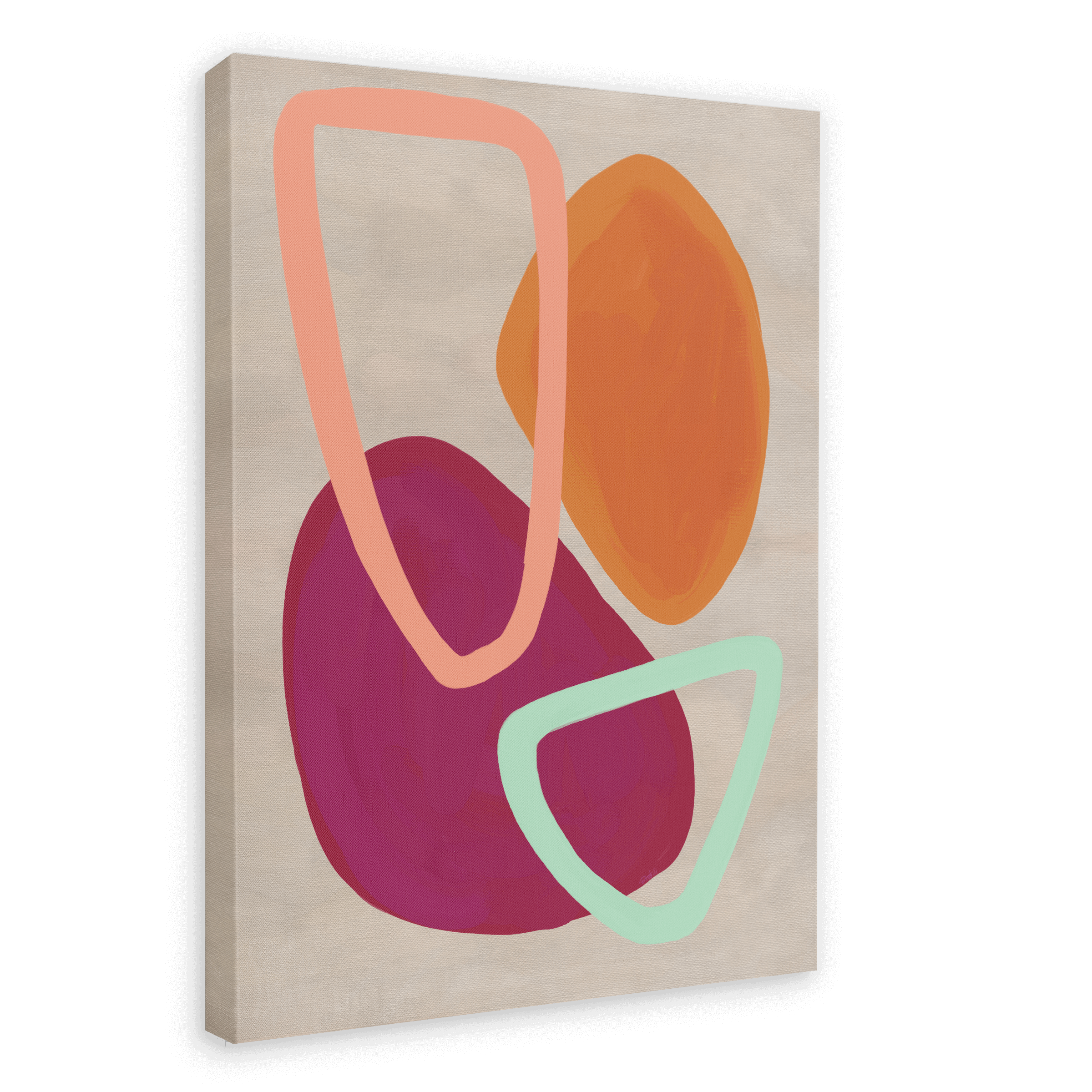 Pebble Dash Red Canvas Print Pebble Dash 28"x40"(70x100 cm) Canvas Print