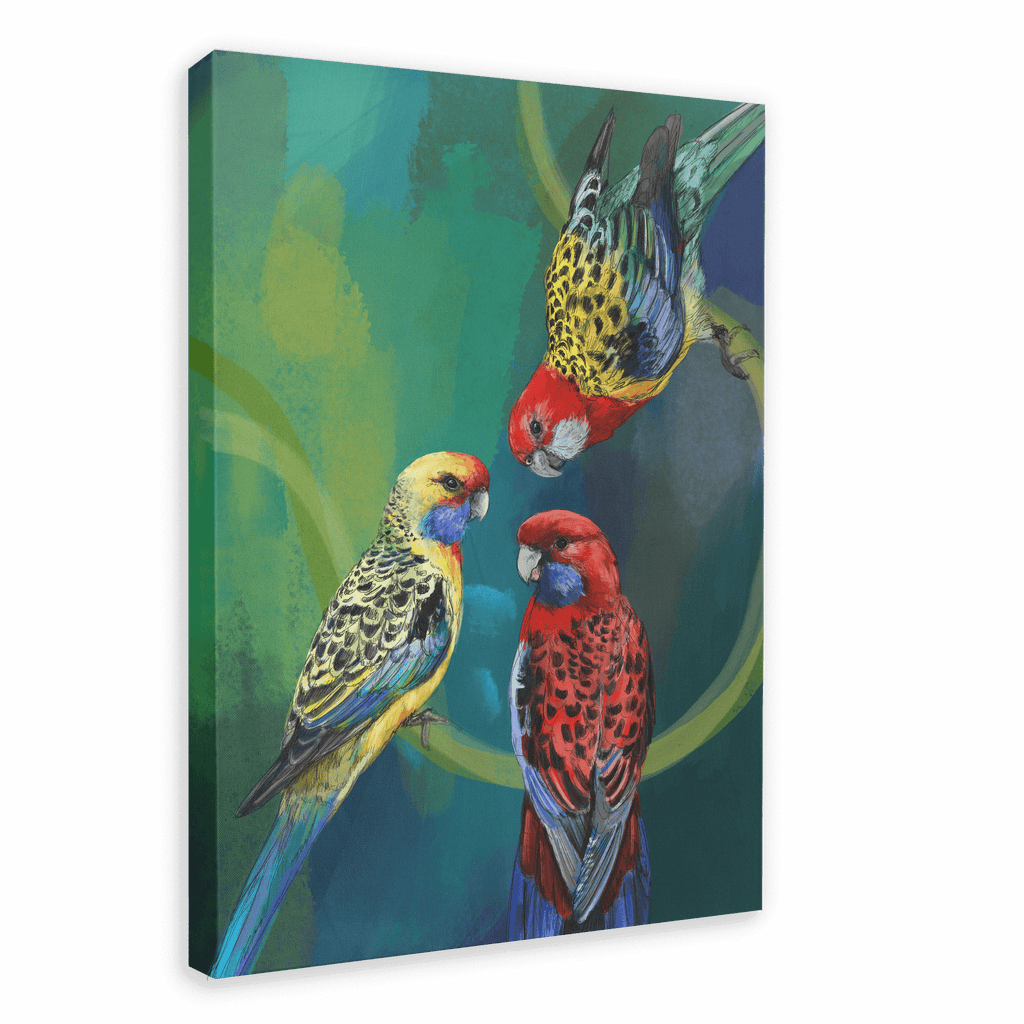 Rondel Of Rosellas Canvas Print The Gathering 28"x40"(70x100 cm) Canvas Print