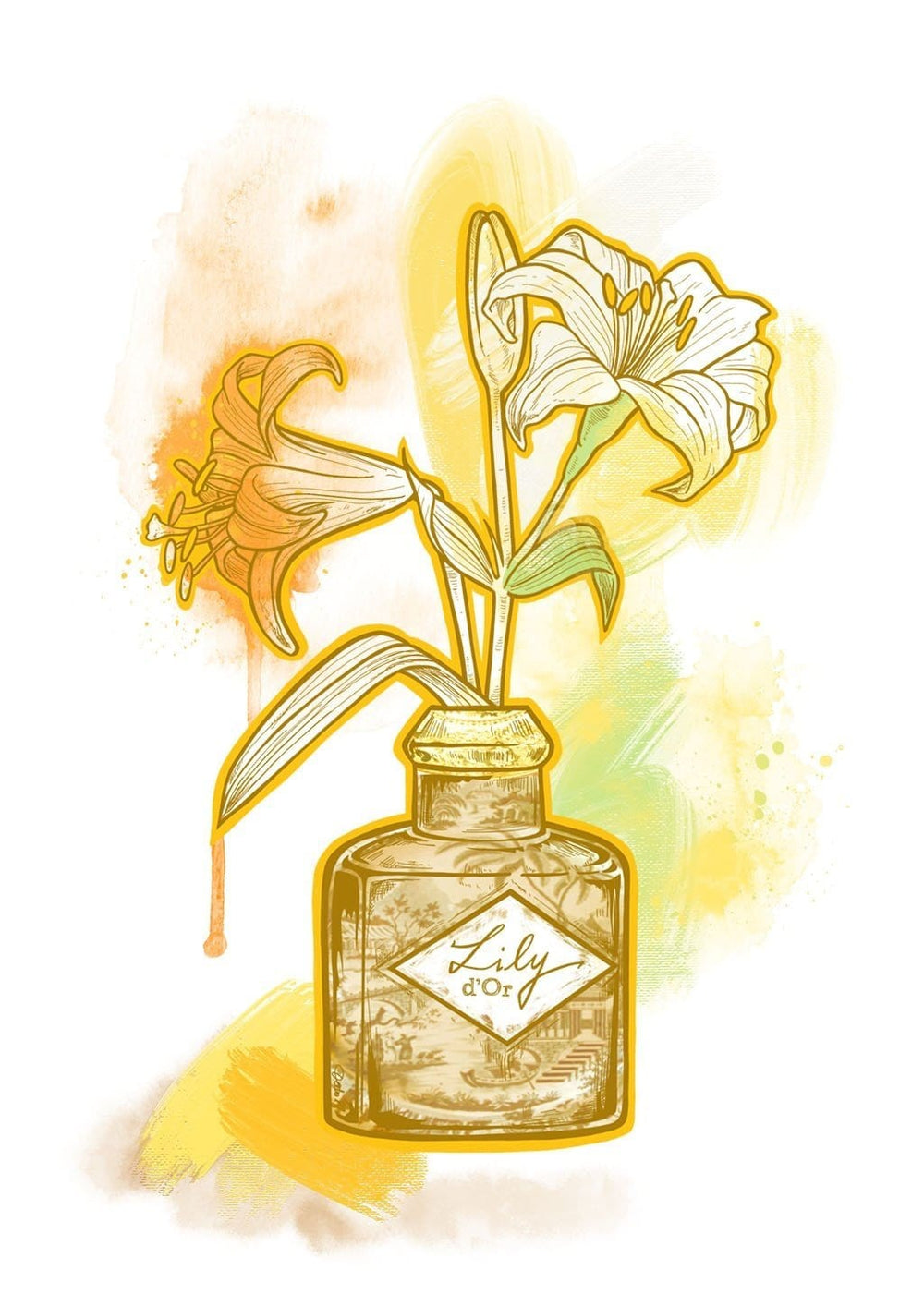 Lily D’Or Golden Yellow Matte Art Print Chromatic Scents Art Print