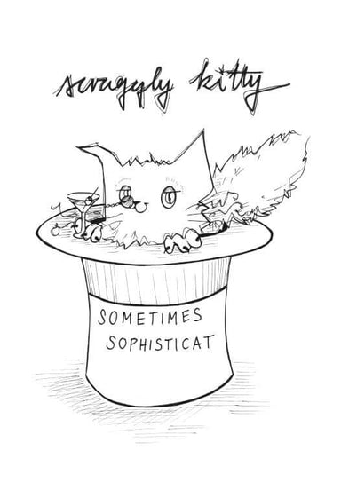 Scraggly Kitty Sometimes Sophisticat Matte Art Print Scraggly Kitty A5 (14.8 X 21 cm) Art Print