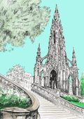 Scott Monument Edinburgh Matte Art Print Essential Edinburgh Art Print