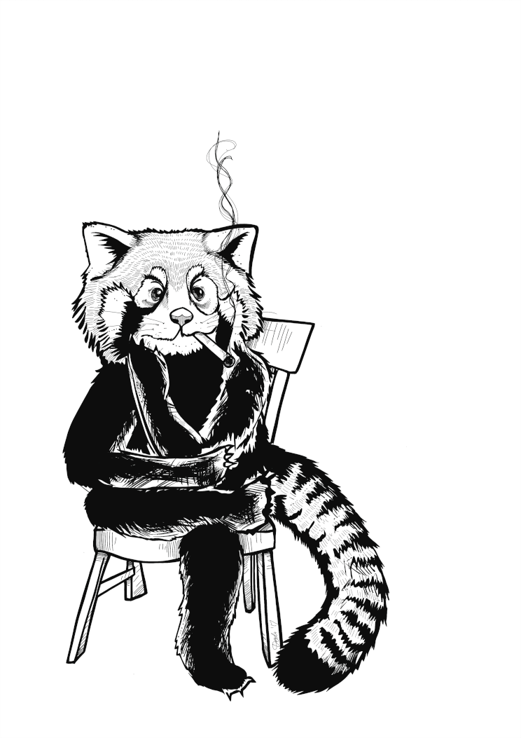 Critical Panda Matte Art Print Ink Drawings A4 (21 X 29.7 cm) Art Print