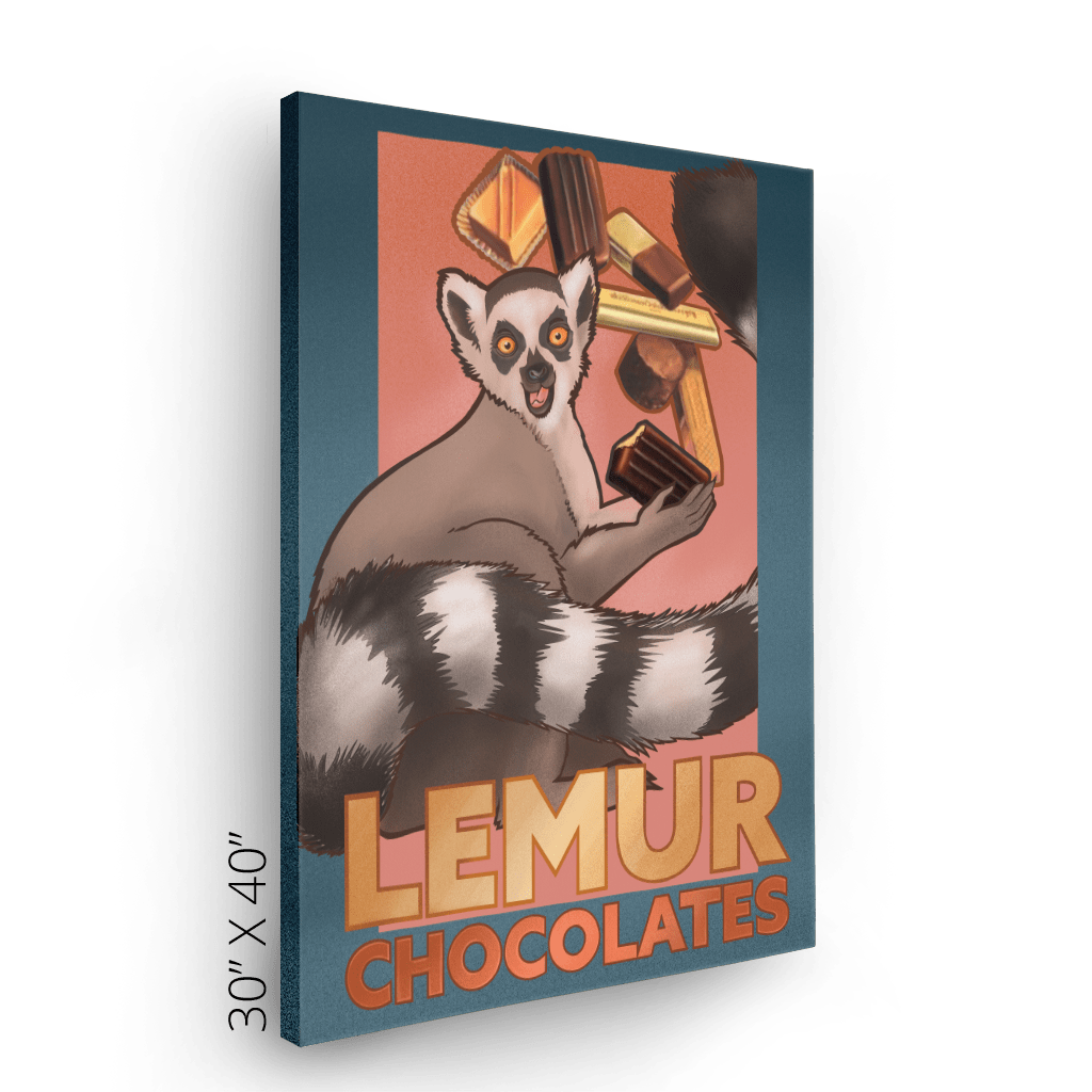 Lemur Chocolate Canvas Print ADimals Canvas Print