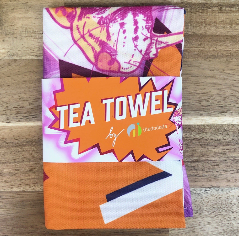 Neon Leopard Tea Towel Tea Towels by diedododa Tea Towel