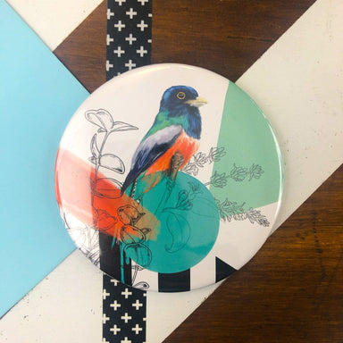 Teal Bird Pocket Mirror diedododa Mirror