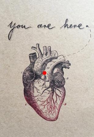 You Are Here Heart Greeting Card diedododa Cards Card