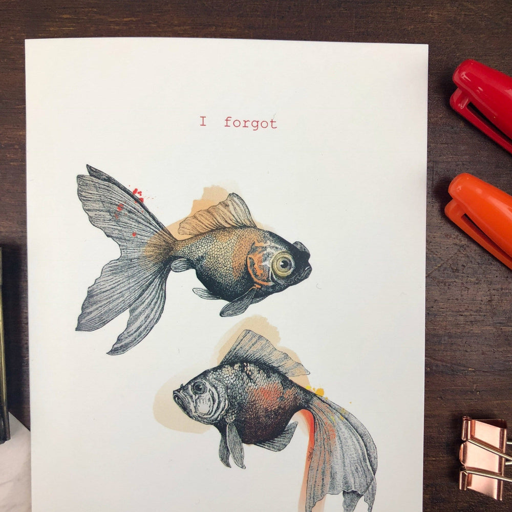 I Forgot Goldfish Greeting Card Telegram Greeting Cards Card