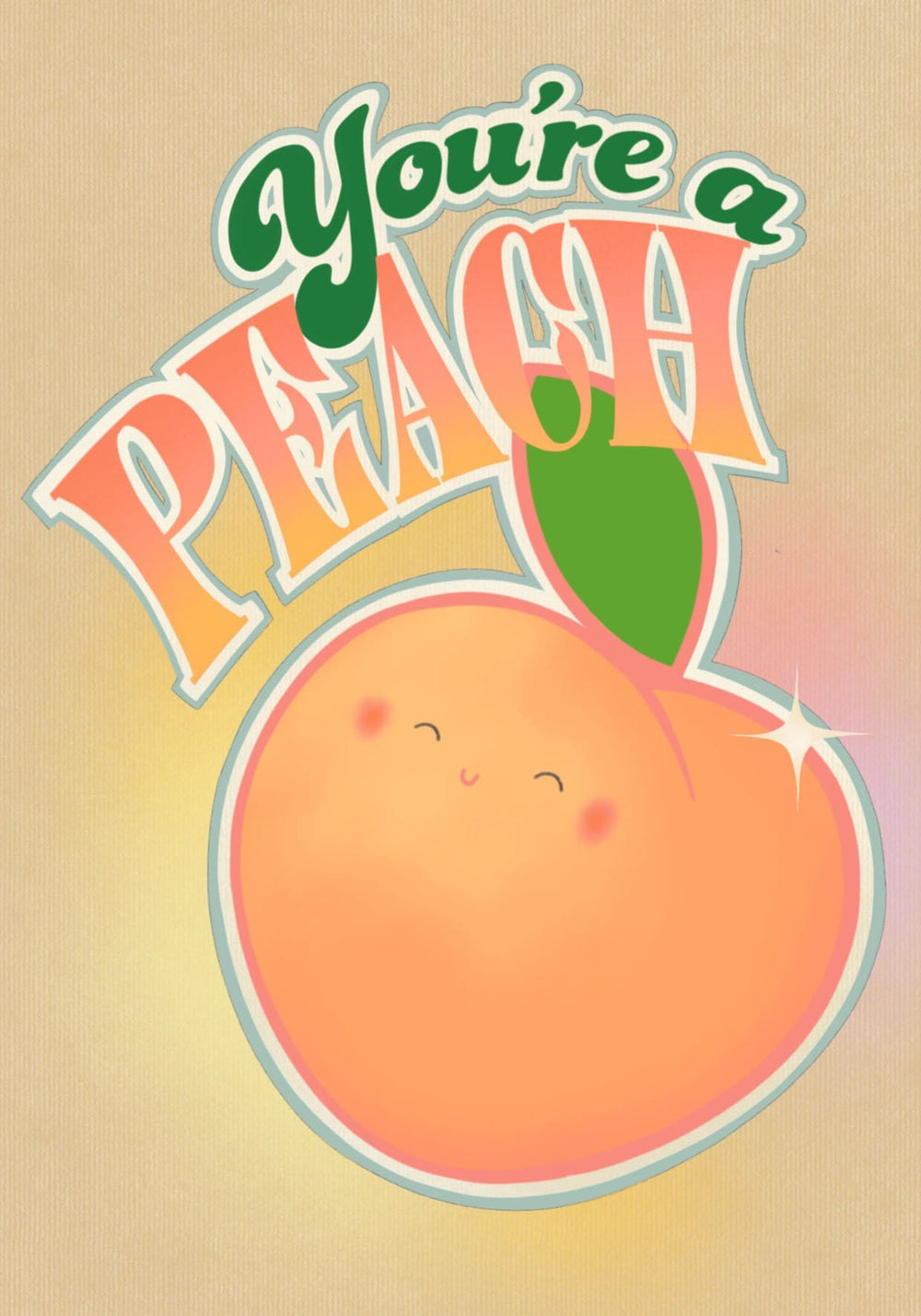 You're A Peach Greeting Card Greeting Card Retrogrades Greeting Card