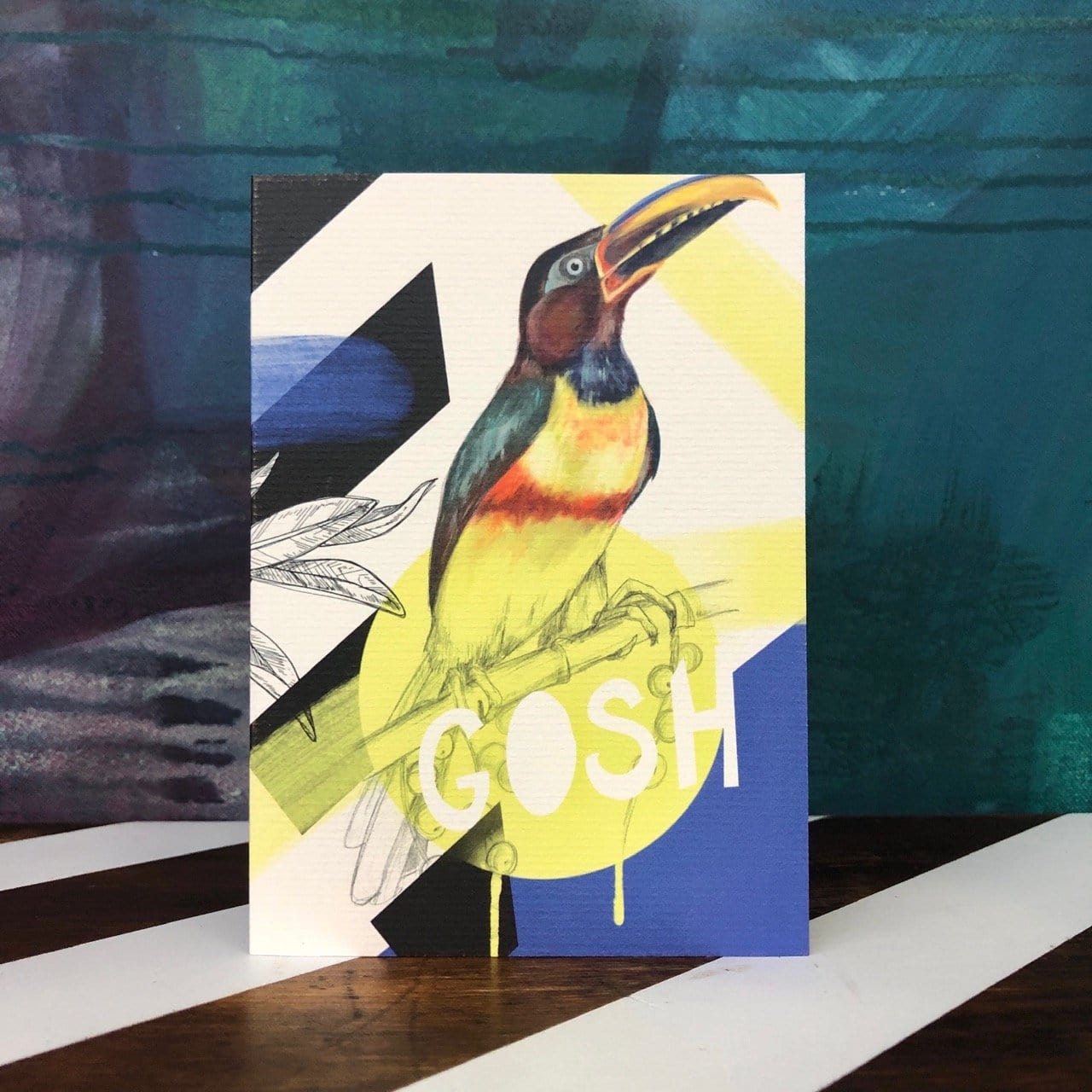 Chestnut-eared araçari - Gosh Greeting Card Beaky Blooms Greeting Cards Card