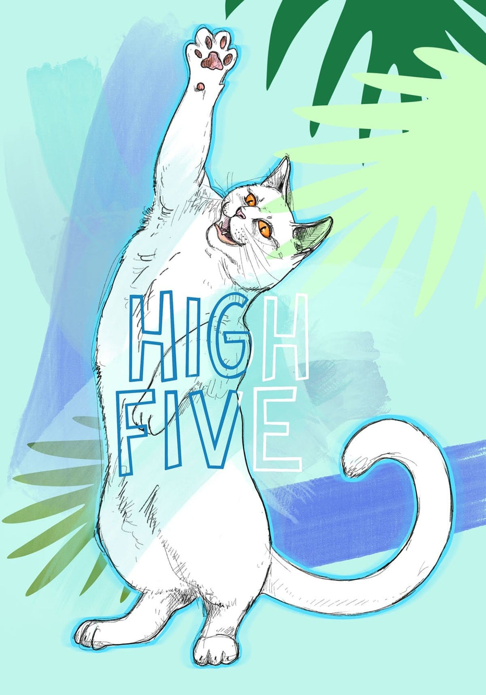 Cats On Legs - High Five Greeting Card Cats On Legs Card