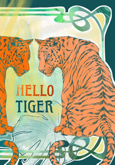 Hello Tiger Greeting Card Nouveau Animaux Card