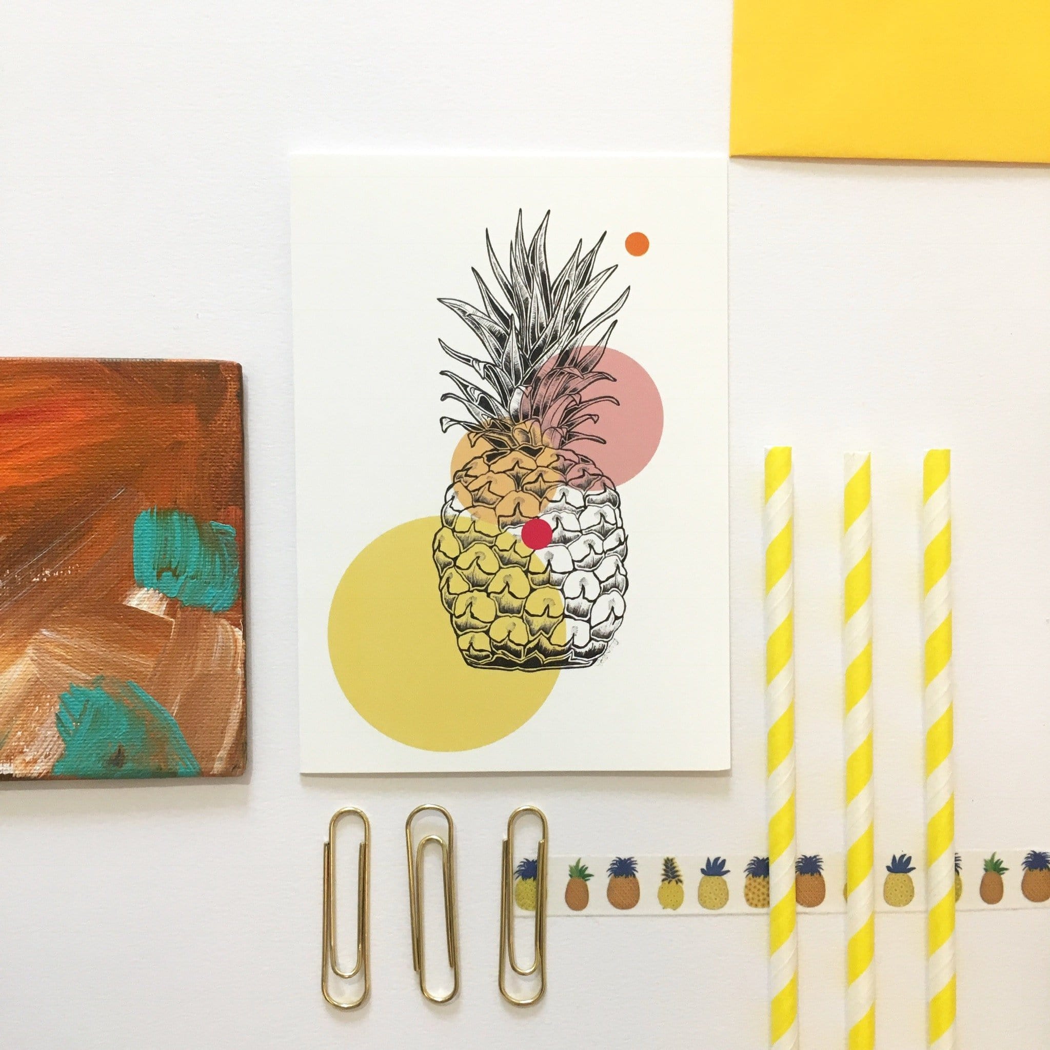 Pop Pineapple Greeting Card Food, Fur & Feathers Greeting Cards Card