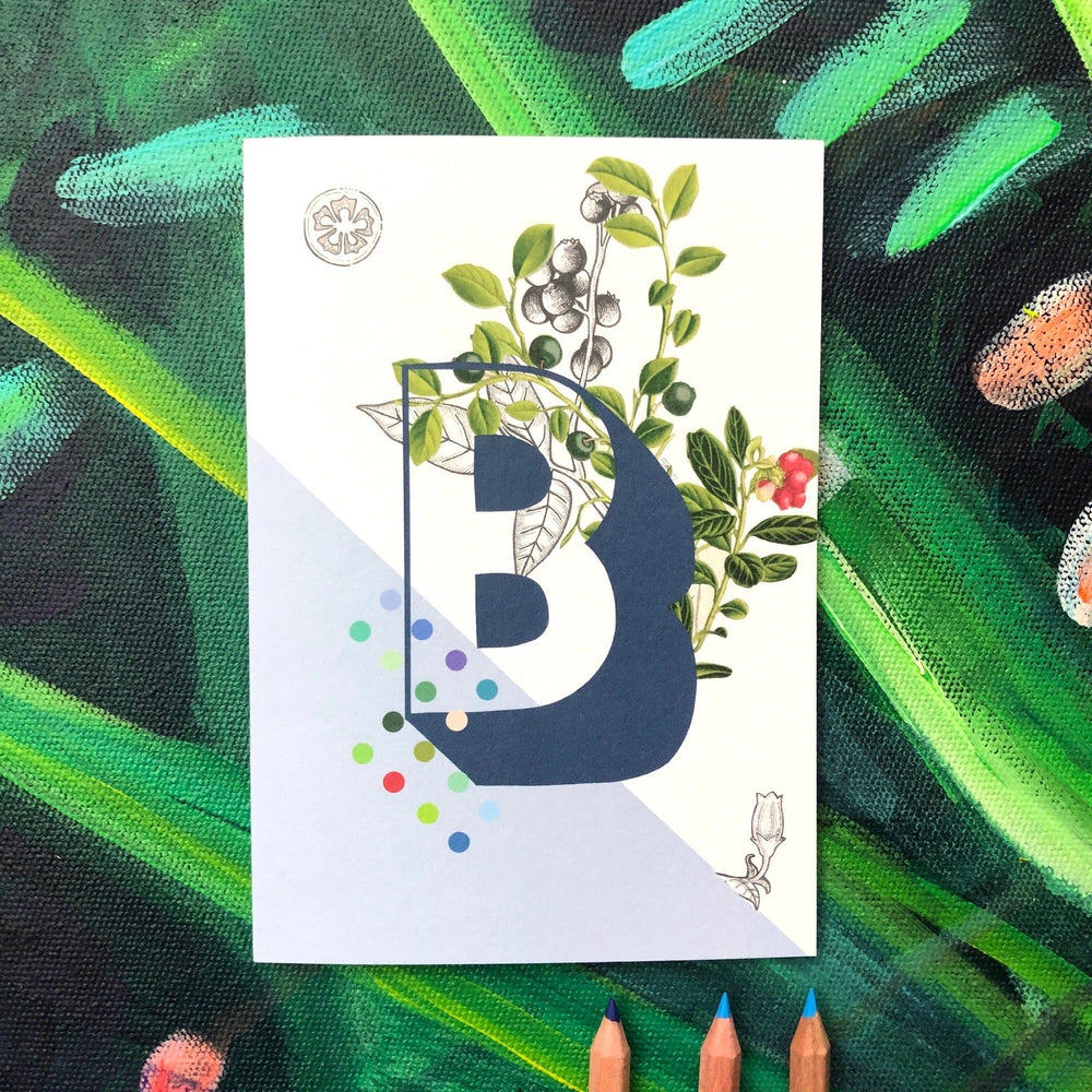 Botanical Alphabet B Greeting Card Botanical Alphabet Greeting Cards Card