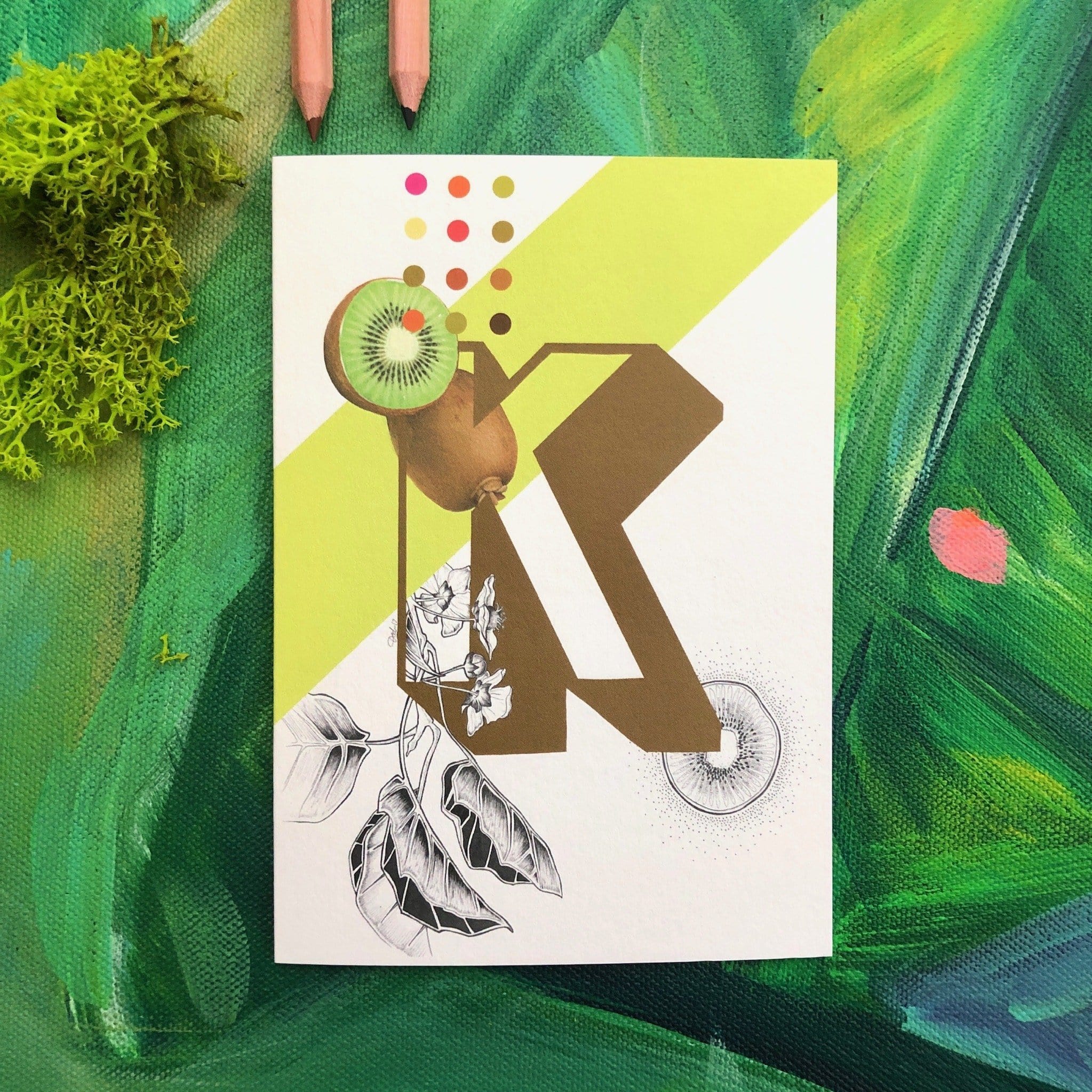 Botanical Alphabet K Greeting Card Botanical Alphabet Greeting Cards Card