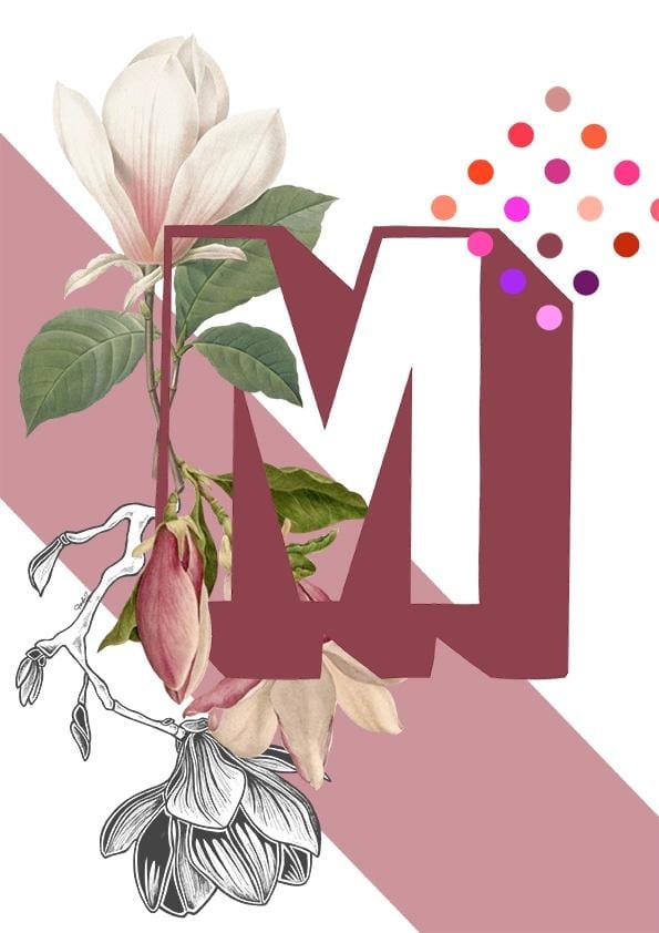 Botanical Alphabet M Greeting Card Botanical Alphabet Greeting Cards Card