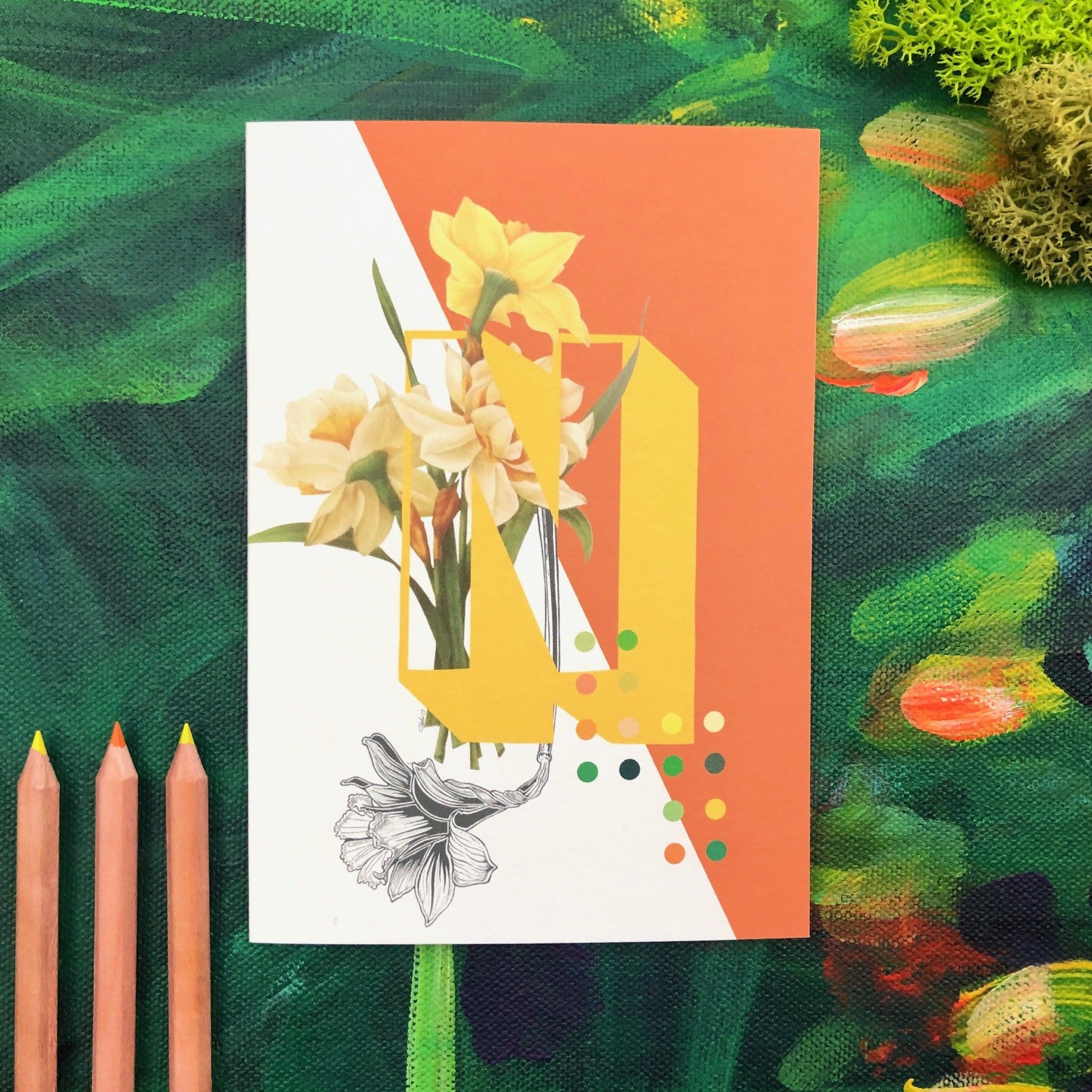 Botanical Alphabet N Greeting Card Botanical Alphabet Greeting Cards Card