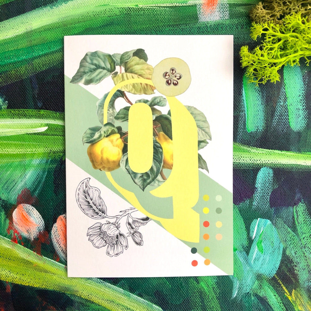 Botanical Alphabet Q Greeting Card Botanical Alphabet Greeting Cards Card