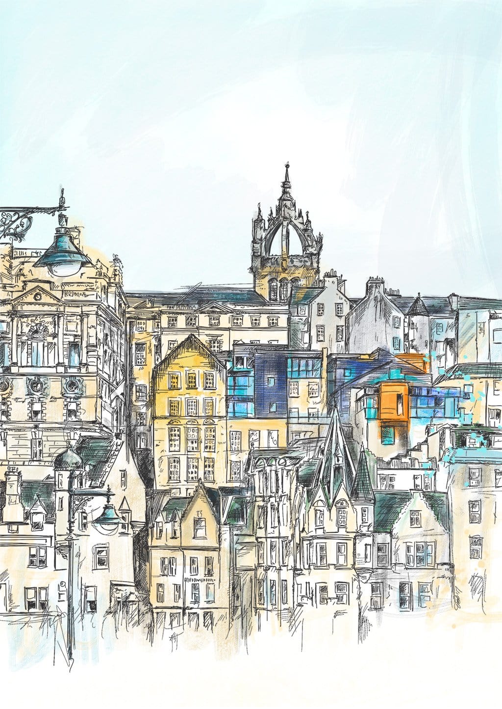 St Giles & Old Town Edinburgh Greeting Card Scotland Greeting Cards Card