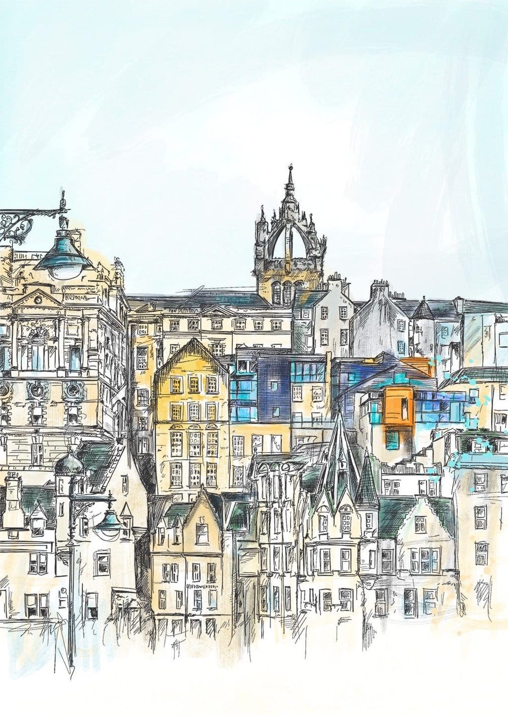 St Giles & Old Town Edinburgh Greeting Card Scotland Greeting Cards Card