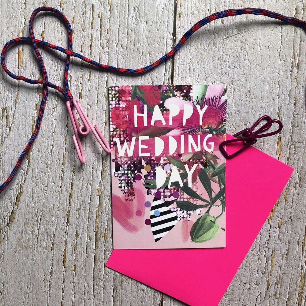 Happy Wedding Day Greeting Card Motley Blooms Greeting Cards Card