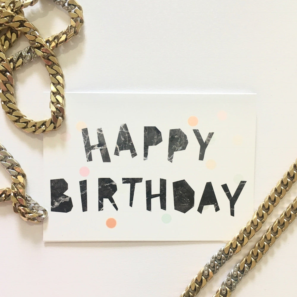 Marble Happy Birthday Greeting Card diedododa Cards Card