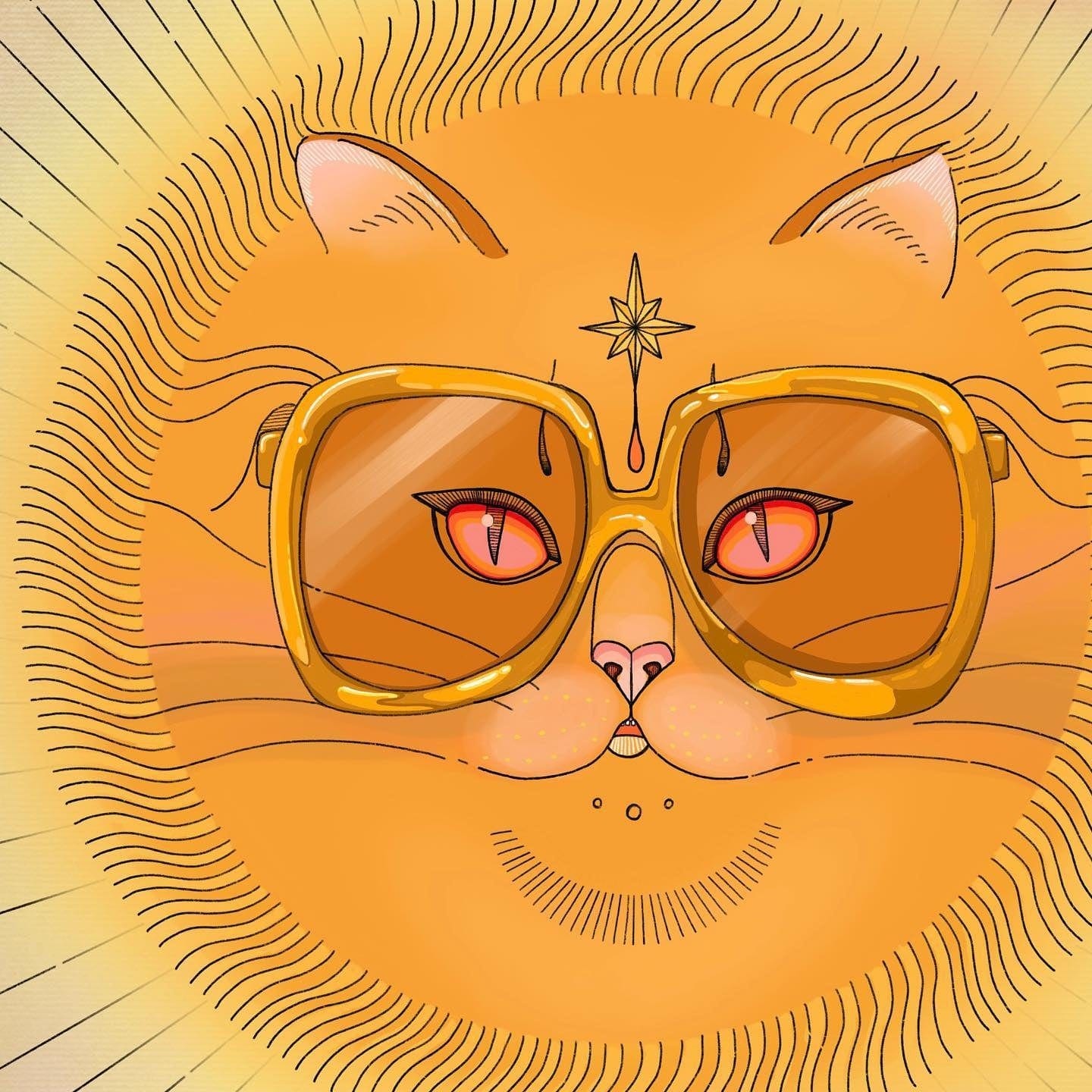 The Sun Art Print Tarot Cats Art Print