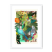 Blooming Budgerigars Framed with a Mount Print The Gathering A3 Portrait / White Frame Mounted Print