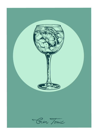 Gin Tonic 36X24 inch Canvas Print Cocktail Cavalcade 36X24