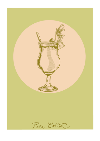 Pina Colada 36X24 inch Canvas Print Cocktail Cavalcade 36X24