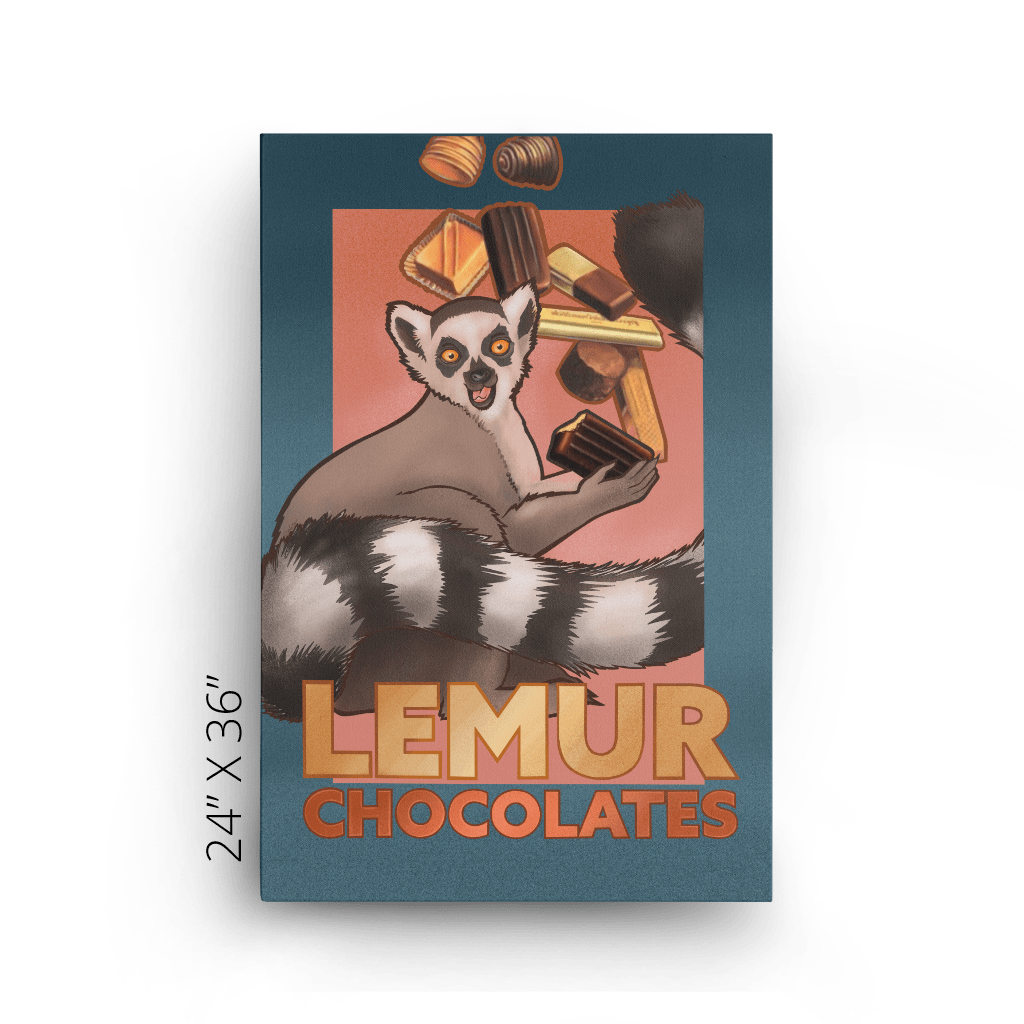 Lemur Chocolate Canvas Print ADimals 24" X 36" Canvas Print