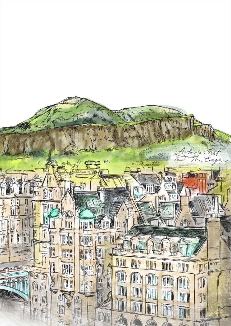 Arthurs Seat & The Crags Matte Art Print Essential Edinburgh Art Print