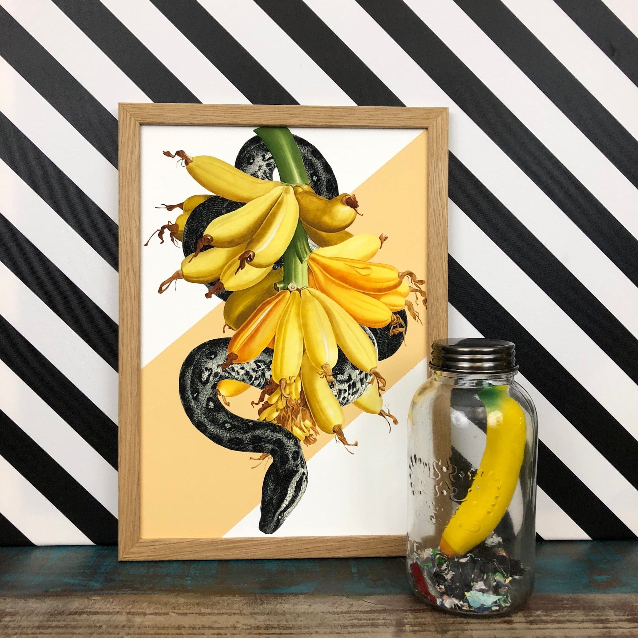 Banana Snake Matte Art Print Snakes & Adders Art Print