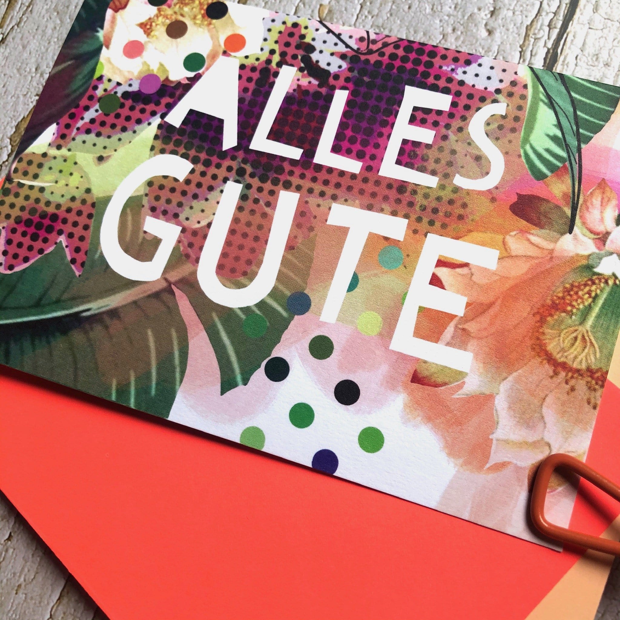 Alles Gute Greeting Card Motley Blooms Greeting Cards Card