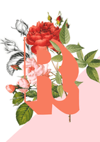 Botanical Alphabet R Matte Art Print Botanical Alphabet Art Print