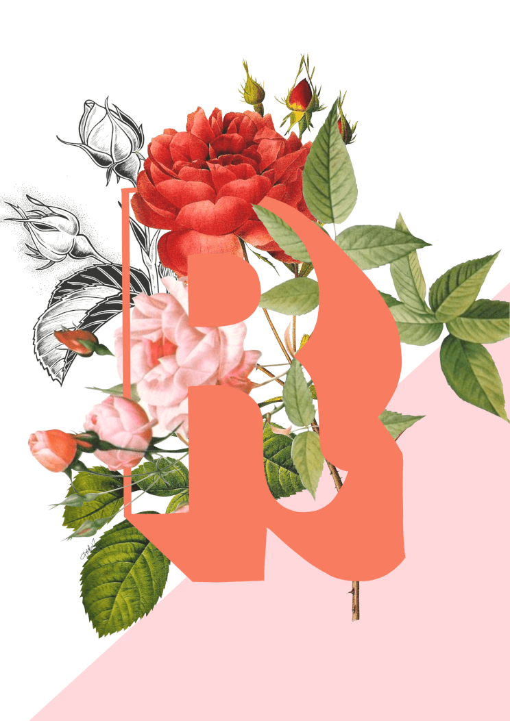 Botanical Alphabet R Matte Art Print Botanical Alphabet Art Print