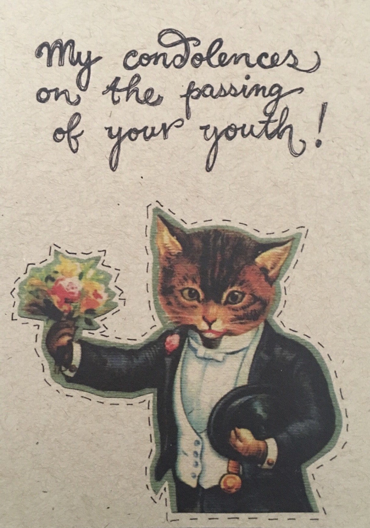 Condolences Kitty Greeting Card Victoriana Greeting Cards Card
