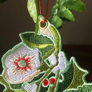 Christmas Botanicals Hanging Decoration Christmas by diedododa Embroidered Decoration