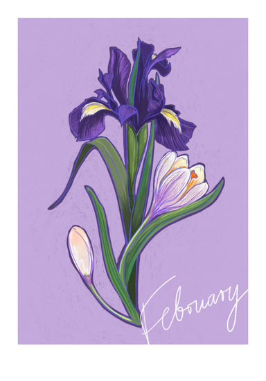February Birthday Bloom Greeting Card Birthday Blooms Greeting Cards Greeting Card