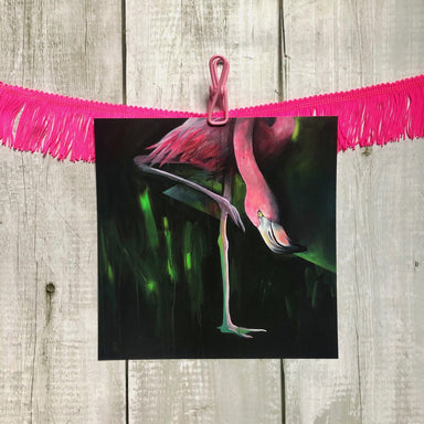 Neon Flamingo Giclée Art Print Fine Art Square GIclee Art Print