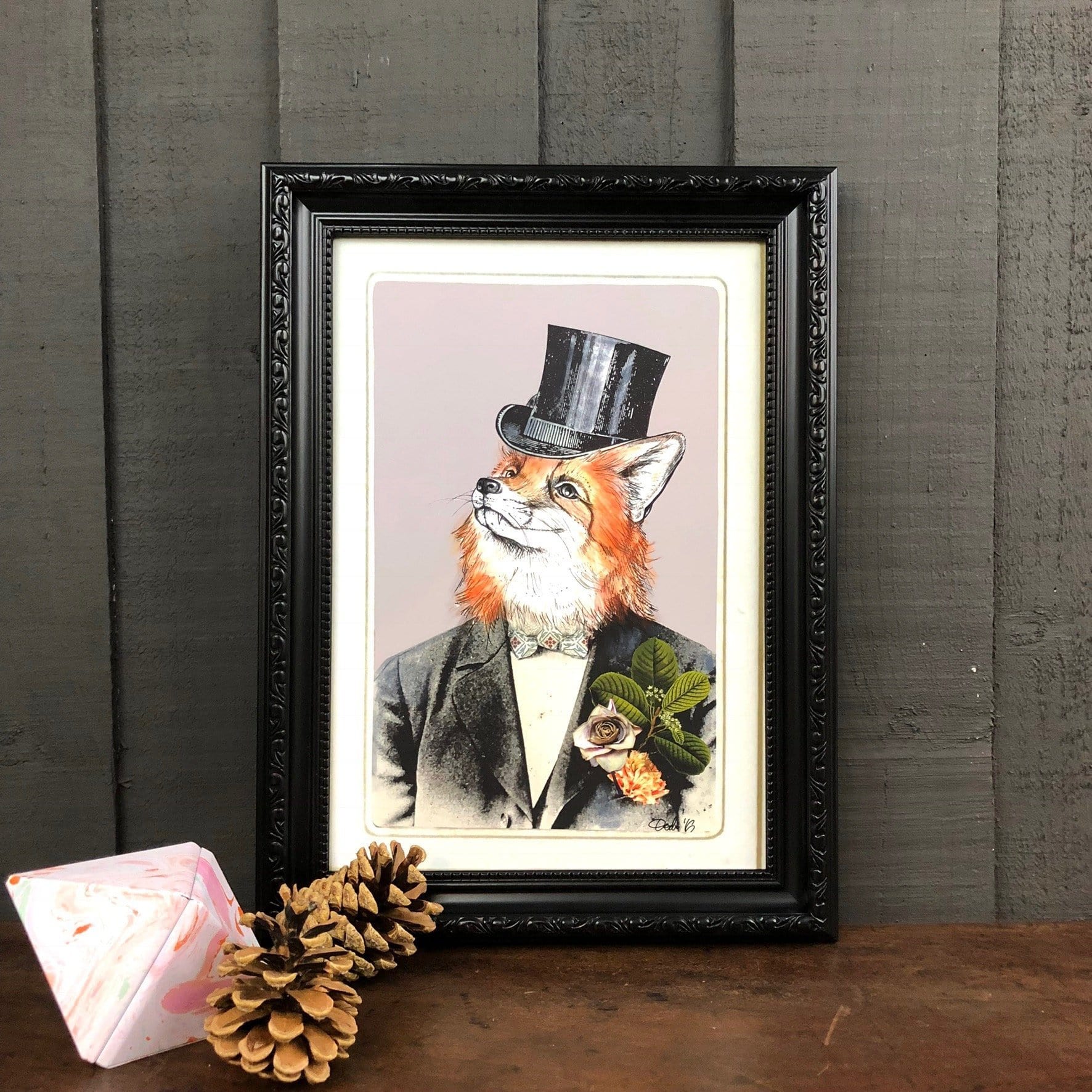 Fox In A Suit Matte Art Print Animals In Suits A4 (21 X 29.7 cm) Art Print