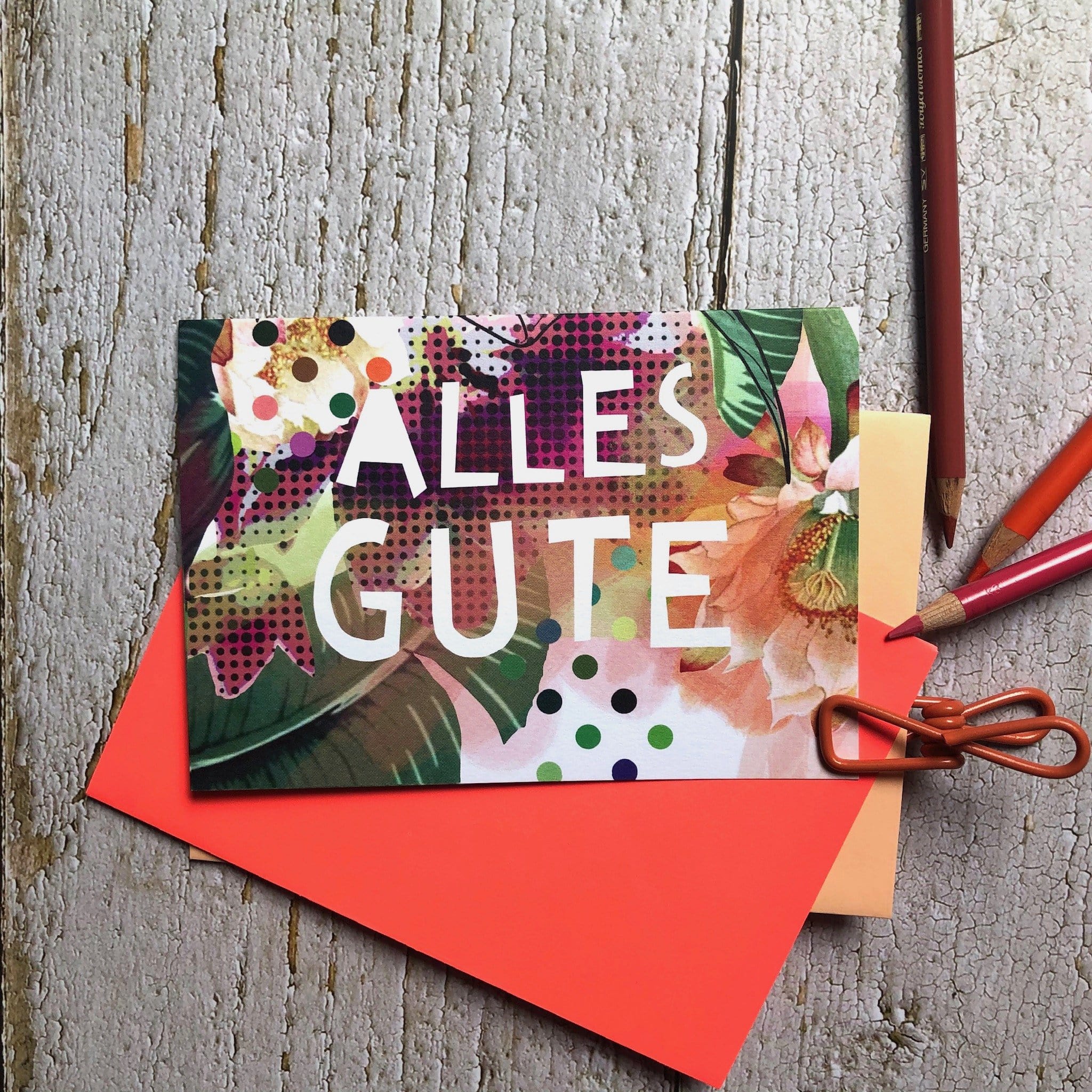 Alles Gute Greeting Card Motley Blooms Greeting Cards Card