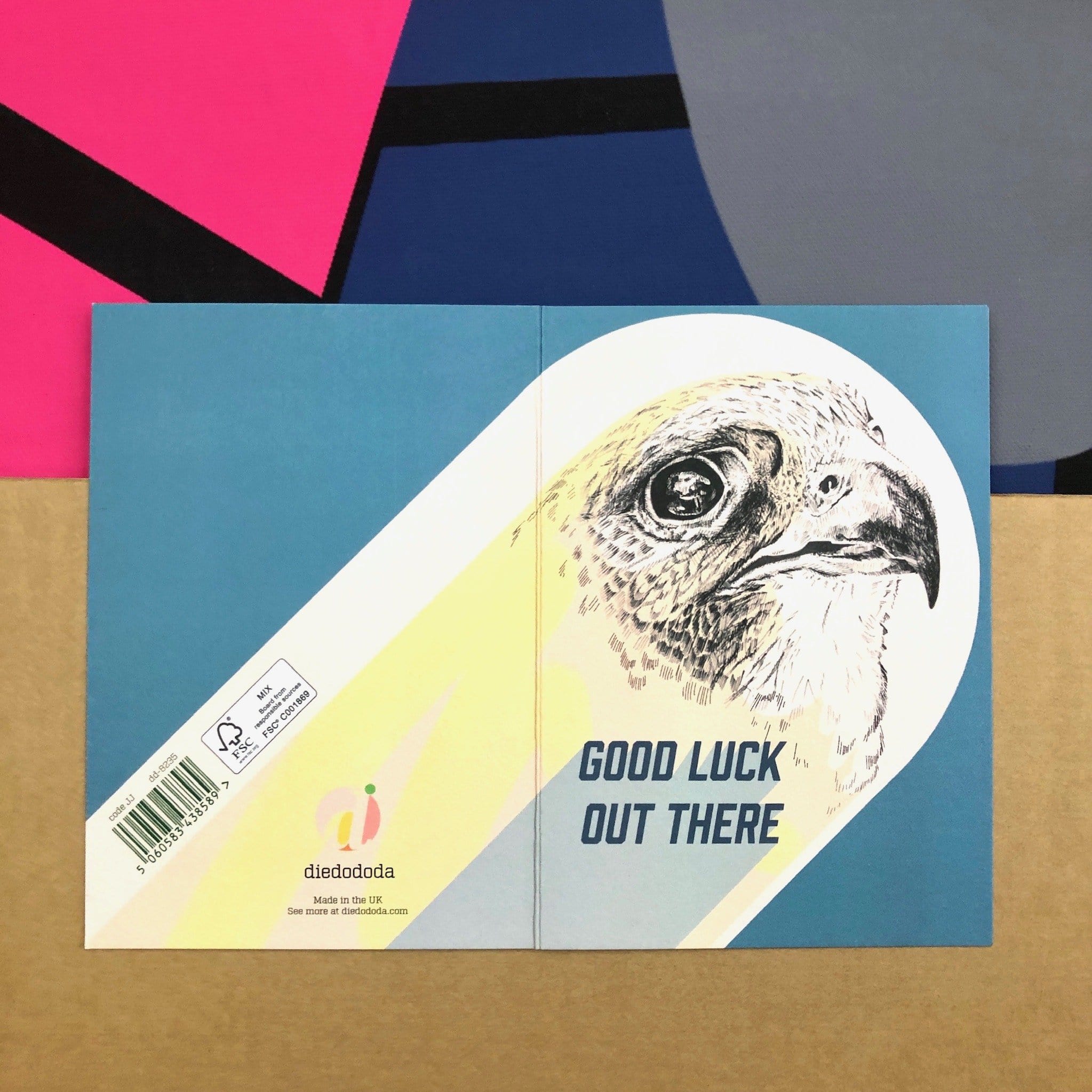 Good Luck Falcon Greeting Card Forest Fam Greeting Cards Card
