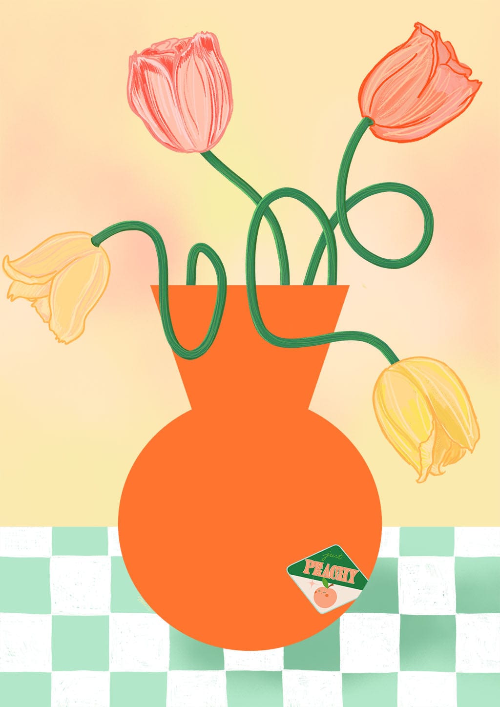 Tulips In Orange Matte Art Print Happy Stems Art Print