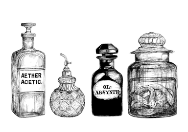 Jellysnakes & Bellyaches Matte Art Print Potion & Poison Bottles A4 (21 X 29.7 cm) Art Print