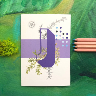Botanical Alphabet J Greeting Card Botanical Alphabet Greeting Cards Card