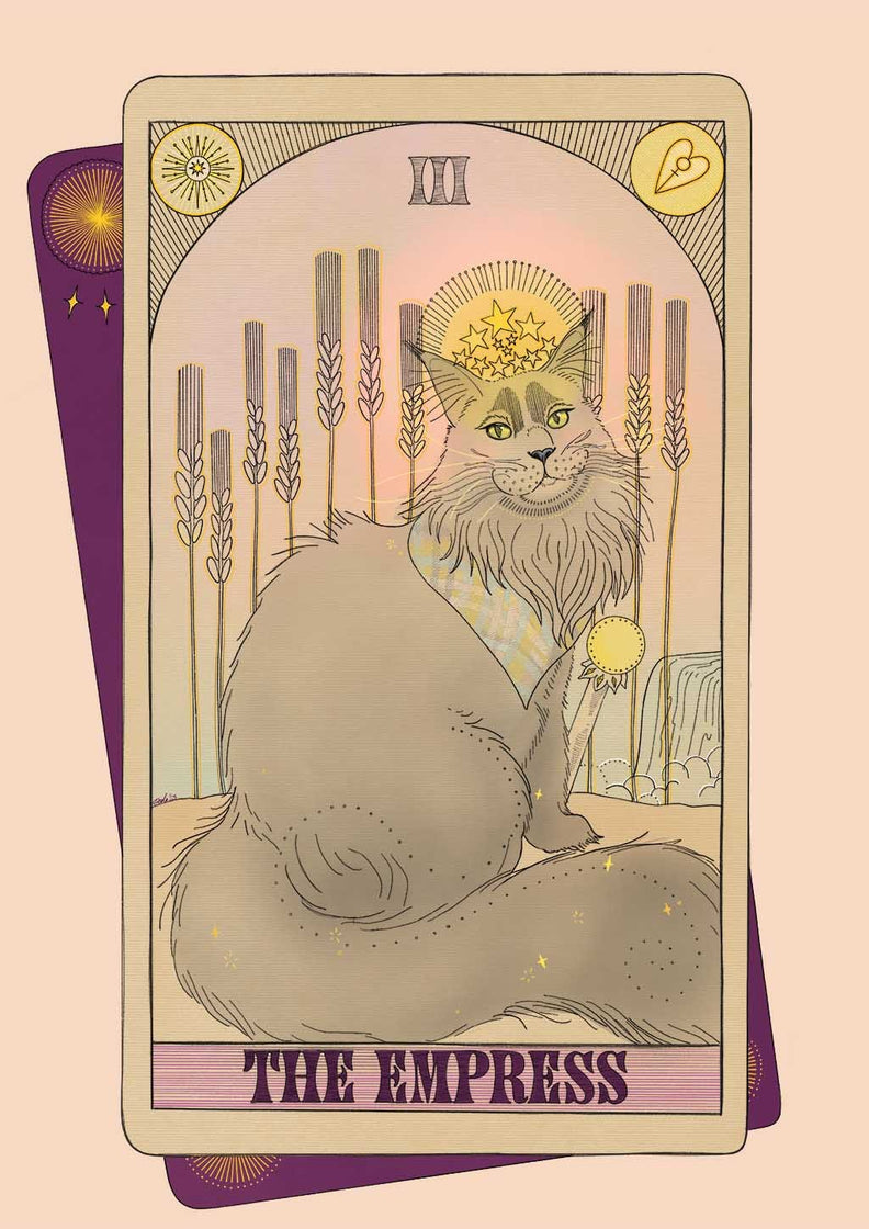 The Empress Tarot Cat Art Print