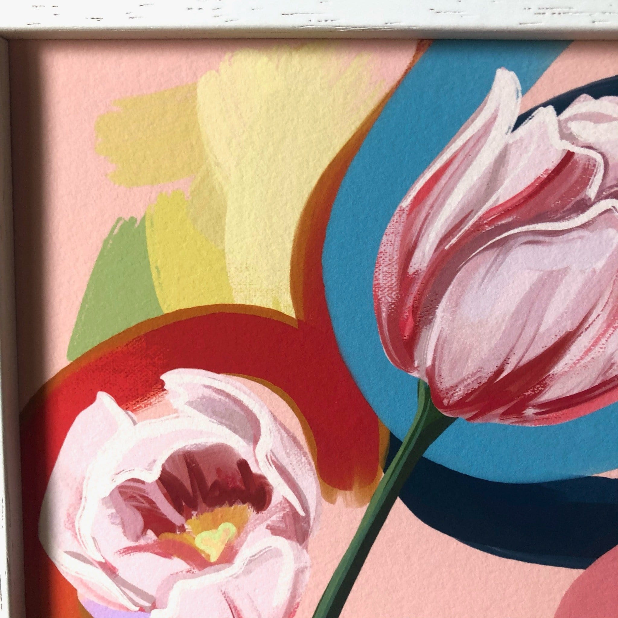 Through The Tulips - Red Stripe Giclée Art Print Through The Tulips Art Print